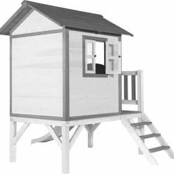 AXI Beach Lodge XL Speelhuis In Wit - Met Verdieping En Witte Glijbaan - Speelhuisje Voor De Tuin / Buiten - FSC Hout - Speeltoestel Voor Kinderen -Duurzamer-speelgoed Winkel 550x524 3