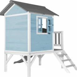 AXI Beach Lodge XL Speelhuis In Caribisch Blauw - Met Verdieping En Grijze Glijbaan - Speelhuisje Voor De Tuin / Buiten - FSC Hout - Speeltoestel Voor Kinderen -Duurzamer-speelgoed Winkel 550x524 7