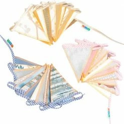 L.A.P. Atelier Mini-vlaggenlijn Baby Boy | 2,5 Meter | Stoffen Vlaggetjes | Duurzaam & Handgemaakt | Blauw Wit -Duurzamer-speelgoed Winkel 550x525 6