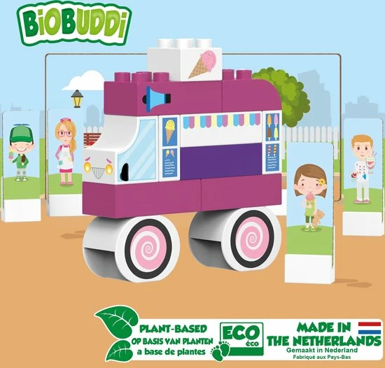 BiOBUDDi Plantaardig Bouwspeelgoed IJscokar - 27-delig 4 BiOBUDDi Plantaardig Bouwspeelgoed IJscokar - 27-delig - Afbeelding 4