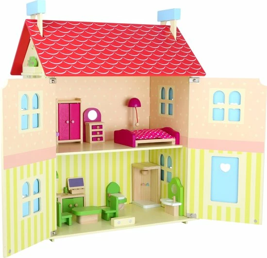 Small Foot Company Poppenhuis - Verwijderbaar Dak - Houten Speelgoed Vanaf 3 Jaar 4 Small Foot Company Poppenhuis - Verwijderbaar Dak - Houten Speelgoed Vanaf 3 Jaar - Afbeelding 4