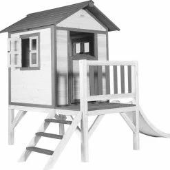 AXI Beach Lodge XL Speelhuis In Wit - Met Verdieping En Witte Glijbaan - Speelhuisje Voor De Tuin / Buiten - FSC Hout - Speeltoestel Voor Kinderen -Duurzamer-speelgoed Winkel 550x534 4