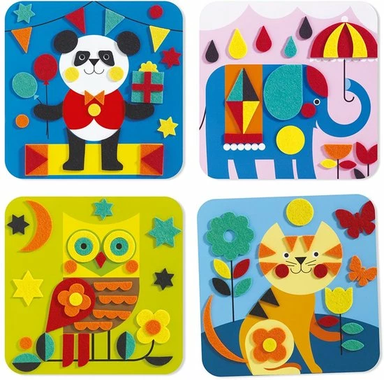 Djeco Viltschilderijen Zachte Beesten 1 Djeco Viltschilderijen Zachte Beesten