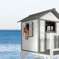 AXI Beach Lodge XL Speelhuis In Wit - Met Verdieping En Witte Glijbaan - Speelhuisje Voor De Tuin / Buiten - FSC Hout - Speeltoestel Voor Kinderen -Duurzamer-speelgoed Winkel 550x548 12