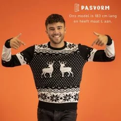 JAP Christmas JAP Foute Kersttrui - Classic One - Kerstcadeau Volwassenen - Dames En Heren - Kerst - XL - Zwart -Duurzamer-speelgoed Winkel 550x550 175