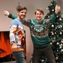 JAP Christmas JAP Foute Kersttrui - Christmas Eve - Kerstcadeau Volwassenen - Dames En Heren - M - Blauw -Duurzamer-speelgoed Winkel 550x550 212