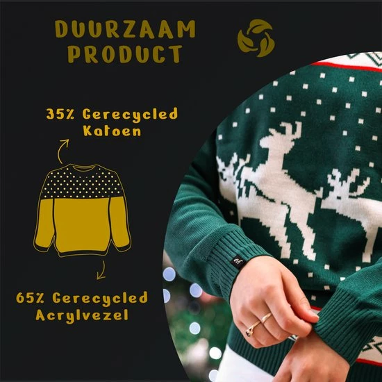 JAP Christmas JAP Foute Kersttrui - Hipster Rendier Met Motieven - Kerst - Dames En Heren - Kerstcadeau - S - Groen 3 JAP Christmas JAP Foute Kersttrui - Hipster Rendier Met Motieven - Kerst - Dames En Heren - Kerstcadeau - S - Groen - Afbeelding 3