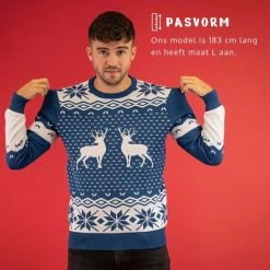 JAP Christmas JAP Foute Kersttrui - Classic One - Kerstcadeau - Voor Kinderen - Kerst - 11/13 Jaar - Blauw -Duurzamer-speelgoed Winkel 550x550 254