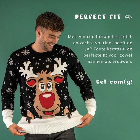 JAP Christmas JAP Foute Kersttrui - Rudolf Het Rendier - Kerstcadeau - Voor Kinderen - Kerst - 3/4 Jaar - Zwart 3 JAP Christmas JAP Foute Kersttrui - Rudolf Het Rendier - Kerstcadeau - Voor Kinderen - Kerst - 3/4 Jaar - Zwart - Afbeelding 3
