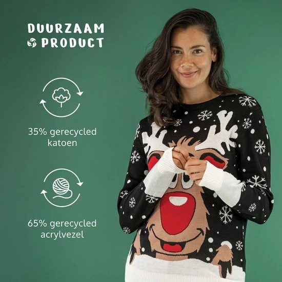 JAP Christmas JAP Foute Kersttrui - Rudolf Het Rendier - Kerstcadeau - Voor Kinderen - Kerst - 3/4 Jaar - Zwart 4 JAP Christmas JAP Foute Kersttrui - Rudolf Het Rendier - Kerstcadeau - Voor Kinderen - Kerst - 3/4 Jaar - Zwart - Afbeelding 4