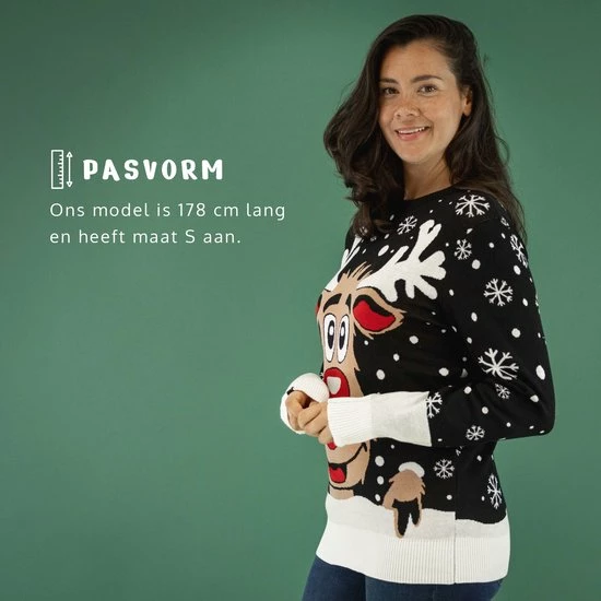 JAP Christmas JAP Foute Kersttrui - Rudolf Het Rendier - Kerstcadeau - Voor Kinderen - Kerst - 3/4 Jaar - Zwart 6 JAP Christmas JAP Foute Kersttrui - Rudolf Het Rendier - Kerstcadeau - Voor Kinderen - Kerst - 3/4 Jaar - Zwart - Afbeelding 6