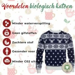 Jule Sweaters Foute Kersttrui Dames & Heren - Christmas Sweater "Klassiek Blauw" - 100% Biologisch Katoen - Kerst Trui Mannen & Vrouwen Maat S -Duurzamer-speelgoed Winkel 550x550 322