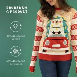 JAP Christmas JAP Foute Kersttrui - Driving Home For Christmas - Kerstcadeau - Voor Kinderen - Kerst - 9/10 Jaar - Rood -Duurzamer-speelgoed Winkel 550x550 327