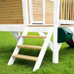 AXI Robin Speelhuis In Bruin/Wit - Met Verdieping En Paarse Glijbaan - Speelhuisje Voor De Tuin / Buiten - FSC Hout - Speeltoestel Voor Kinderen -Duurzamer-speelgoed Winkel 550x550 354