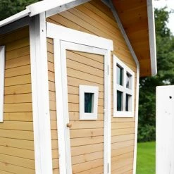AXI Robin Speelhuis In Bruin/Wit - Met Verdieping En Paarse Glijbaan - Speelhuisje Voor De Tuin / Buiten - FSC Hout - Speeltoestel Voor Kinderen -Duurzamer-speelgoed Winkel 550x550 364