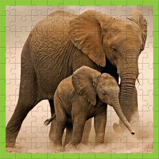 Wereld Natuur Fonds WWF Puzzel - Baby Olifant - 100 Stukjes 2 Wereld Natuur Fonds WWF Puzzel - Baby Olifant - 100 Stukjes - Afbeelding 2