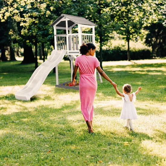 AXI Beach Tower Speeltoestel In Grijs/Wit - Speeltoren Met Zandbak En Witte Glijbaan - FSC Hout - Speelhuis Op Palen Voor De Tuin 23 AXI Beach Tower Speeltoestel In Grijs/Wit - Speeltoren Met Zandbak En Witte Glijbaan - FSC Hout - Speelhuis Op Palen Voor De Tuin - Afbeelding 23