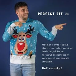 JAP Christmas JAP Foute Kersttrui - Rudolf Het Rendier - Kerstcadeau - Voor Kinderen - Kerst - 5/6 Jaar - Licht Blauw -Duurzamer-speelgoed Winkel 550x550 573