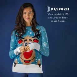 JAP Christmas JAP Foute Kersttrui - Rudolf Het Rendier - Kerstcadeau - Voor Kinderen - Kerst - 5/6 Jaar - Licht Blauw -Duurzamer-speelgoed Winkel 550x550 575