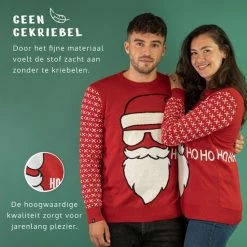 JAP Christmas JAP Foute Kersttrui - Santa Ho Ho Ho - Kerstcadeau Volwassenen - Dames En Heren - Kerst - XL - Rood -Duurzamer-speelgoed Winkel 550x550 580