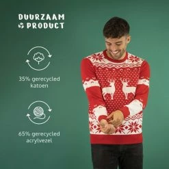 JAP Christmas JAP Foute Kersttrui - Classic One - Kerstcadeau Volwassenen - Dames En Heren - Kerst - M - Rood -Duurzamer-speelgoed Winkel 550x550 587