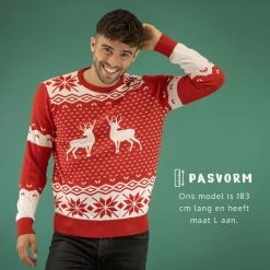 JAP Christmas JAP Foute Kersttrui - Classic One - Kerstcadeau Volwassenen - Dames En Heren - Kerst - M - Rood -Duurzamer-speelgoed Winkel 550x550 590