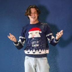 JAP Christmas JAP Foute Kersttrui - Santa Let It Snow - Kerstcadeau Volwassenen - Dames En Heren - Kerst - 3XL - Blauw -Duurzamer-speelgoed Winkel 550x550 605