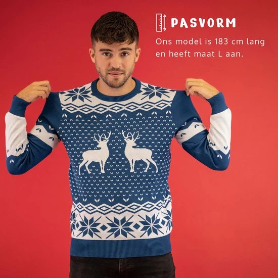 JAP Christmas JAP Foute Kersttrui - Classic One - Kerstcadeau Volwassenen - Dames En Heren - Kerst - 3XL - Blauw 7 JAP Christmas JAP Foute Kersttrui - Classic One - Kerstcadeau Volwassenen - Dames En Heren - Kerst - 3XL - Blauw - Afbeelding 7
