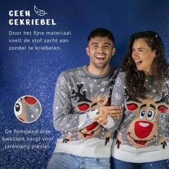 JAP Christmas JAP Foute Kersttrui - Rudolf Het Rendier - Kerstcadeau Volwassenen - Dames En Heren - Kerst - L - Grijs -Duurzamer-speelgoed Winkel 550x550 697