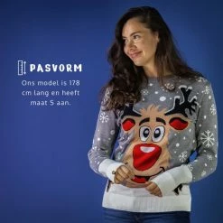 JAP Christmas JAP Foute Kersttrui - Rudolf Het Rendier - Kerstcadeau Volwassenen - Dames En Heren - Kerst - L - Grijs -Duurzamer-speelgoed Winkel 550x550 698