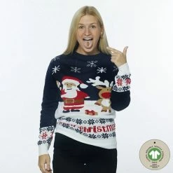 Jule Sweaters Foute Kersttrui Dames & Heren - Christmas Sweater "Cadeau Van Rudolf & De Kerstman" - 100% Biologisch Katoen - Kerst Trui Mannen & Vrouwen Maat S -Duurzamer-speelgoed Winkel 550x550 702