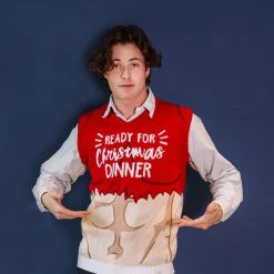 JAP Christmas JAP Foute Kerst Spencer - Ready For Christmas Dinner - Kersttrui Dames & Heren - Kerstcadeau - L - Rood -Duurzamer-speelgoed Winkel 550x550 724