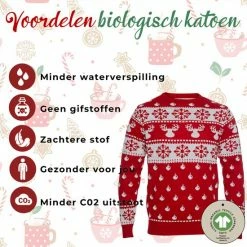 Jule Sweaters Foute Kersttrui Dames & Heren - Christmas Sweater "Klassiek Rood" - 100% Biologisch Katoen - Kerst Trui Mannen & Vrouwen Maat XXL -Duurzamer-speelgoed Winkel 550x550 743