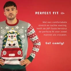 JAP Christmas JAP Foute Kersttrui - Driving Home For Christmas - Kerstcadeau Volwassenen - Dames En Heren - Kerst - 2XL - Blauw -Duurzamer-speelgoed Winkel 550x550 763