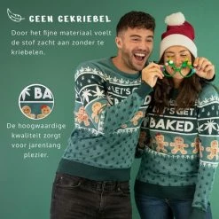 JAP Christmas JAP Foute Kersttrui - Let's Get Baked - Kerstcadeau Volwassenen - Dames En Heren - Kerst - 3XL - Groen -Duurzamer-speelgoed Winkel 550x550 816