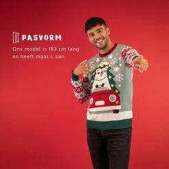 JAP Christmas JAP Foute Kersttrui - Driving Home For Christmas - Kerstcadeau Volwassenen - Dames En Heren - Kerst - S - Blauw -Duurzamer-speelgoed Winkel 550x550 830