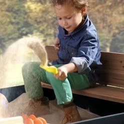 AXI Ella XL Houten Zandbak In Antraciet/Bruin- Met Zitbankjes En Deksel - FSC Hout - 120x120x20cm - Zandbak Voor Kinderen -Duurzamer-speelgoed Winkel 550x550 9