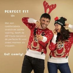 JAP Christmas JAP Foute Kersttrui - Rudolf Het Rendier - Kerstcadeau - Voor Kinderen - Kerst - 4/5 Jaar - Rood -Duurzamer-speelgoed Winkel 550x550 90