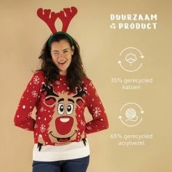 JAP Christmas JAP Foute Kersttrui - Rudolf Het Rendier - Kerstcadeau - Voor Kinderen - Kerst - 4/5 Jaar - Rood -Duurzamer-speelgoed Winkel 550x550 91
