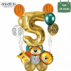 Dieren Ballon Pakket * 5 Jaar * Jungle Ballon * Dieren Feest * Jungle Feest * Verjaardag Feest * Hoera 5 Jaar * Gefeliciteerd * Kinderfeestje * Jungle Party * Snoes