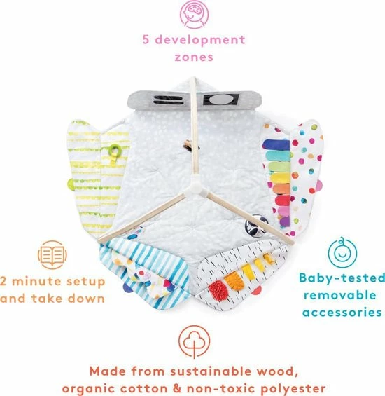 Lovevery Play Gym - Baby Speelgoed 0 Jaar - Babygym Hout - Baby Cadeau - Speelkleed - Duurzaam 4 Lovevery Play Gym - Baby Speelgoed 0 Jaar - Babygym Hout - Baby Cadeau - Speelkleed - Duurzaam - Afbeelding 4