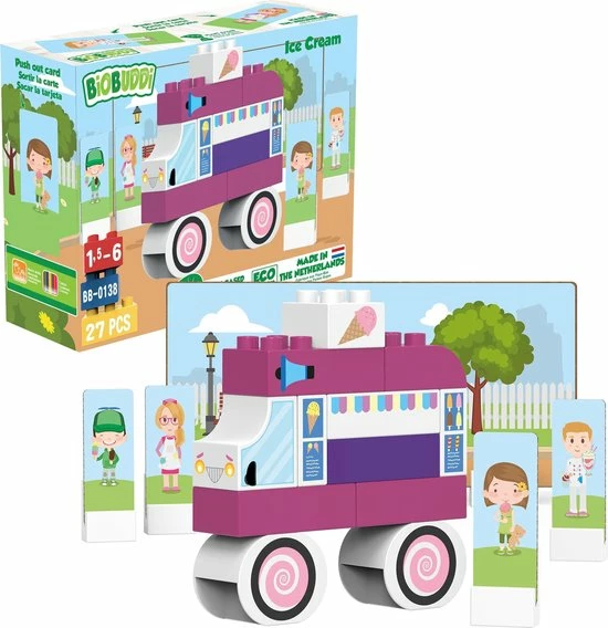BiOBUDDi Plantaardig Bouwspeelgoed IJscokar - 27-delig 3 BiOBUDDi Plantaardig Bouwspeelgoed IJscokar - 27-delig - Afbeelding 3