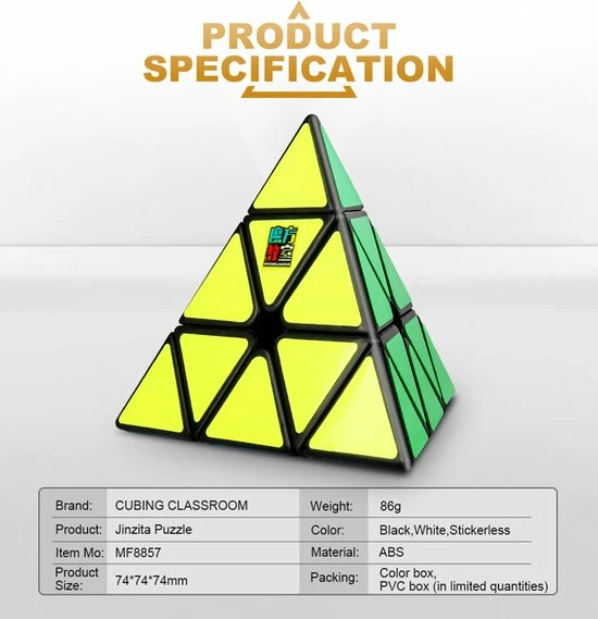 Moyu Meilong Pyraminx -ZWART 15 Moyu Meilong Pyraminx -ZWART - Afbeelding 15