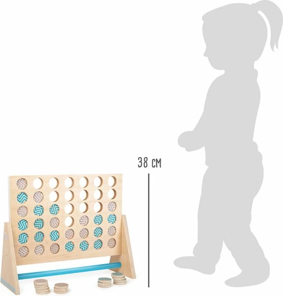 Small Foot Company Small Foot Vier Op Een Rij Xxl Junior 46 Cm Hout Naturel/blauw 6 Small Foot Company Small Foot Vier Op Een Rij Xxl Junior 46 Cm Hout Naturel/blauw - Afbeelding 6