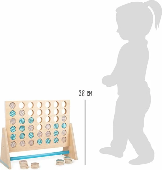 Small Foot Company Small Foot Vier Op Een Rij Xxl Junior 46 Cm Hout Naturel/blauw 8 Small Foot Company Small Foot Vier Op Een Rij Xxl Junior 46 Cm Hout Naturel/blauw - Afbeelding 8