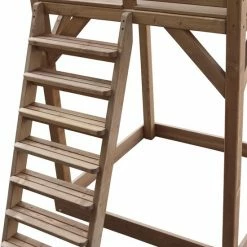 AXI Beach Tower Speeltoestel In Bruin - Speeltoren Met Zandbak En Grijze Glijbaan - FSC Hout - Speelhuis Op Palen Voor De Tuin -Duurzamer-speelgoed Winkel 550x578 22