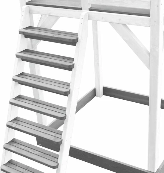 AXI Beach Tower Speeltoestel In Grijs/Wit - Speeltoren Met Zandbak En Witte Glijbaan - FSC Hout - Speelhuis Op Palen Voor De Tuin 4 AXI Beach Tower Speeltoestel In Grijs/Wit - Speeltoren Met Zandbak En Witte Glijbaan - FSC Hout - Speelhuis Op Palen Voor De Tuin - Afbeelding 4