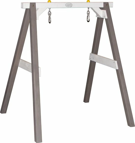 AXI Baby Schommel In Grijs/Wit Met Zitje In Blauw/Geel - FSC Hout - Babyschommel Voor Kindjes Van 9-36 Maanden - Met 4 Grondankers 4 AXI Baby Schommel In Grijs/Wit Met Zitje In Blauw/Geel - FSC Hout - Babyschommel Voor Kindjes Van 9-36 Maanden - Met 4 Grondankers - Afbeelding 4