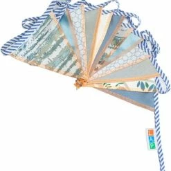 L.A.P. Atelier Mini-vlaggenlijn Baby Boy | 2,5 Meter | Stoffen Vlaggetjes | Duurzaam & Handgemaakt | Blauw Wit