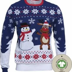 Jule Sweaters Foute Kersttrui Dames & Heren - Christmas Sweater "Beste Vrienden" - 100% Biologisch Katoen - Kerst Trui Mannen & Vrouwen Maat XL